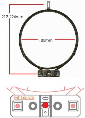 Picture of element, 1800W 2 TURN EURO FA