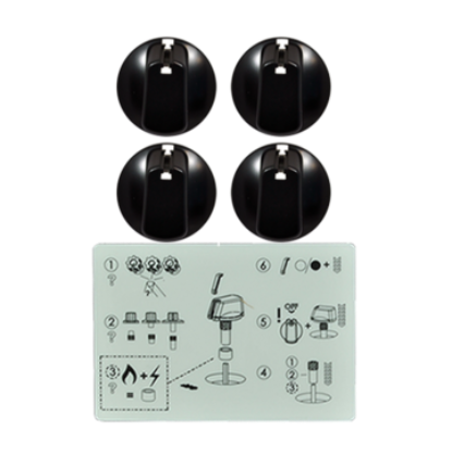 Picture of KNOB 48MM UNI BLK KIT & DECALS. 