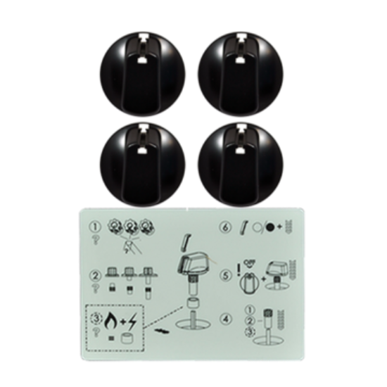 Picture of KNOB 48MM UNI BLK KIT & DECALS. 