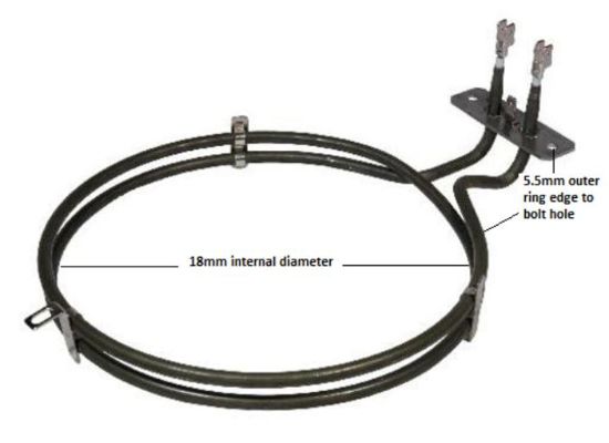 Picture of FAN ELEMENT 2000W REPLACES OMEGA 3581907361  ROS1976. 18mm Internal Diameter. 65mm neck