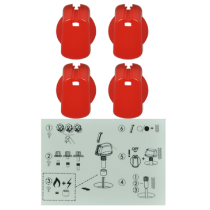 Picture of knob, knob, red, 30MM UNI, WITHDECALS