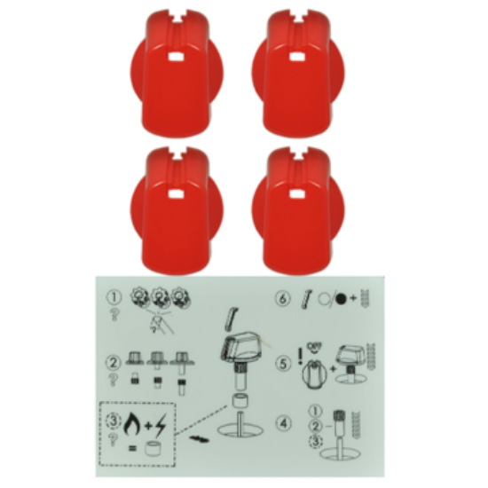 Picture of knob, knob, red, 30MM UNI, WITHDECALS